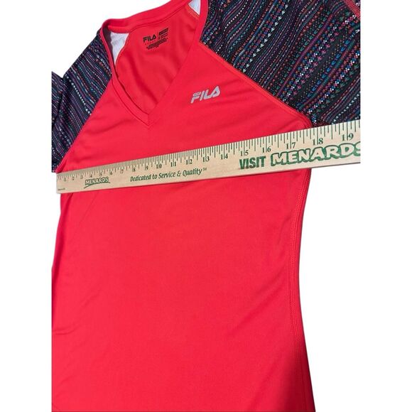 Fila Sport Performance Live in Motion V- Neck Long Sleeve Top Red Size M - Picture 6 of 8